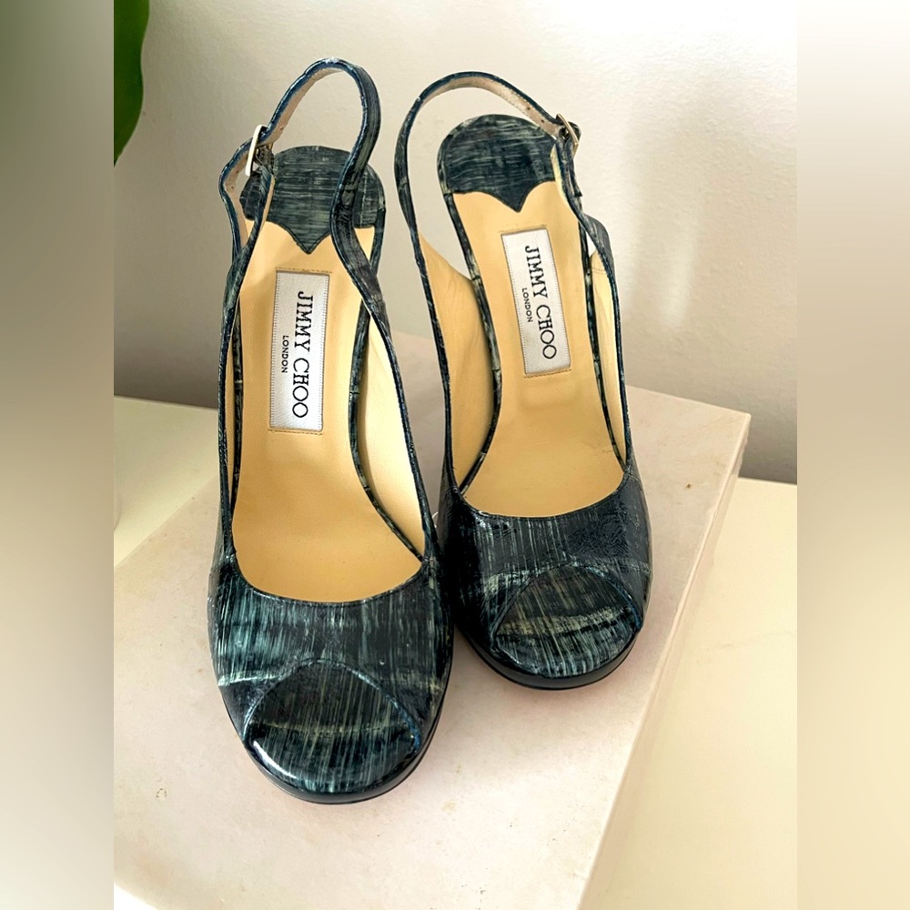 Jimmy Choo slingback peep-toes